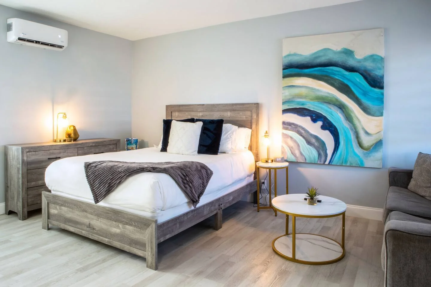 Renovated guest suite at Oceano Suites in Daytona Beach, Florida